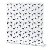 Blue Wrens Scattered on White // standard