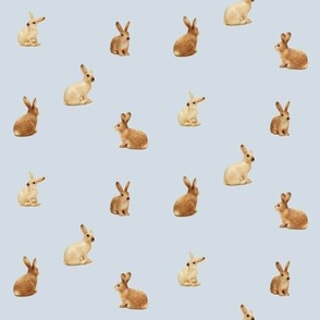 caramel bunnies on grey, wide spaced