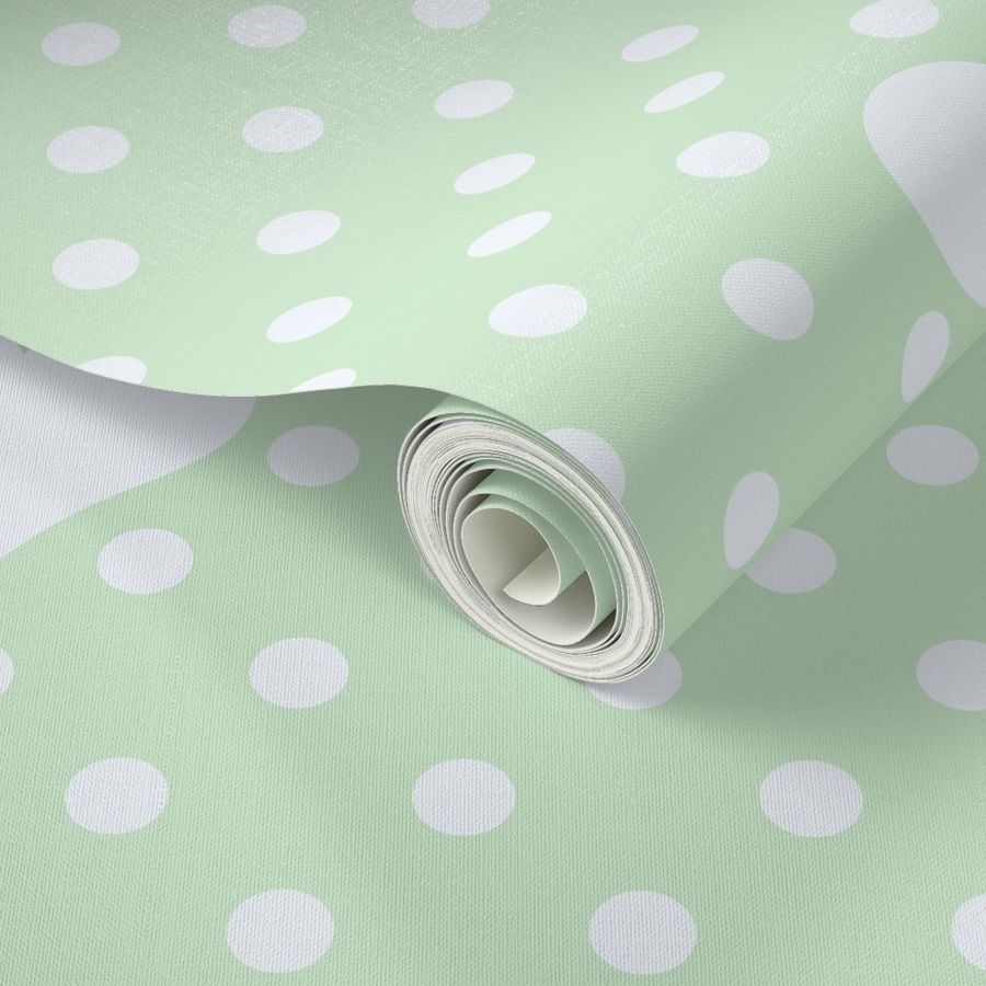 Polka Dot and Heart Soft Green