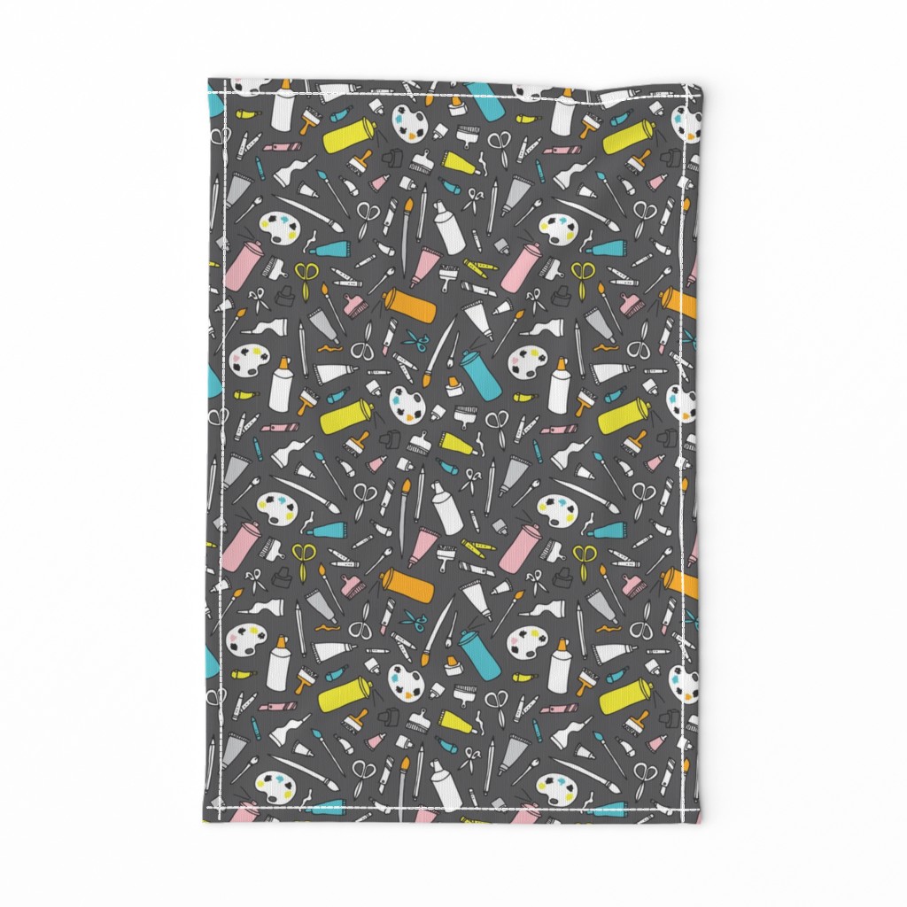 I love art class back to school artist art supply illustration pattern