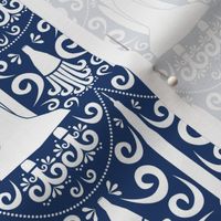 Rocket Science Damask (Navy and White)