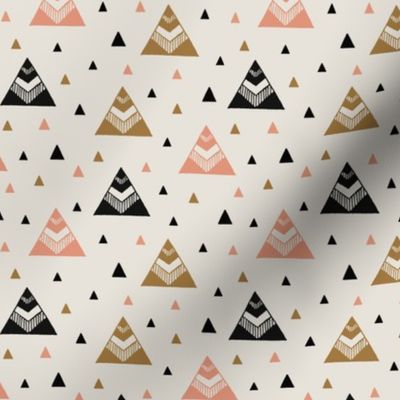 Chevron Triangles - Gold Pink