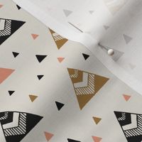 Chevron Triangles - Gold Pink