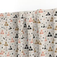 Chevron Triangles - Gold Pink