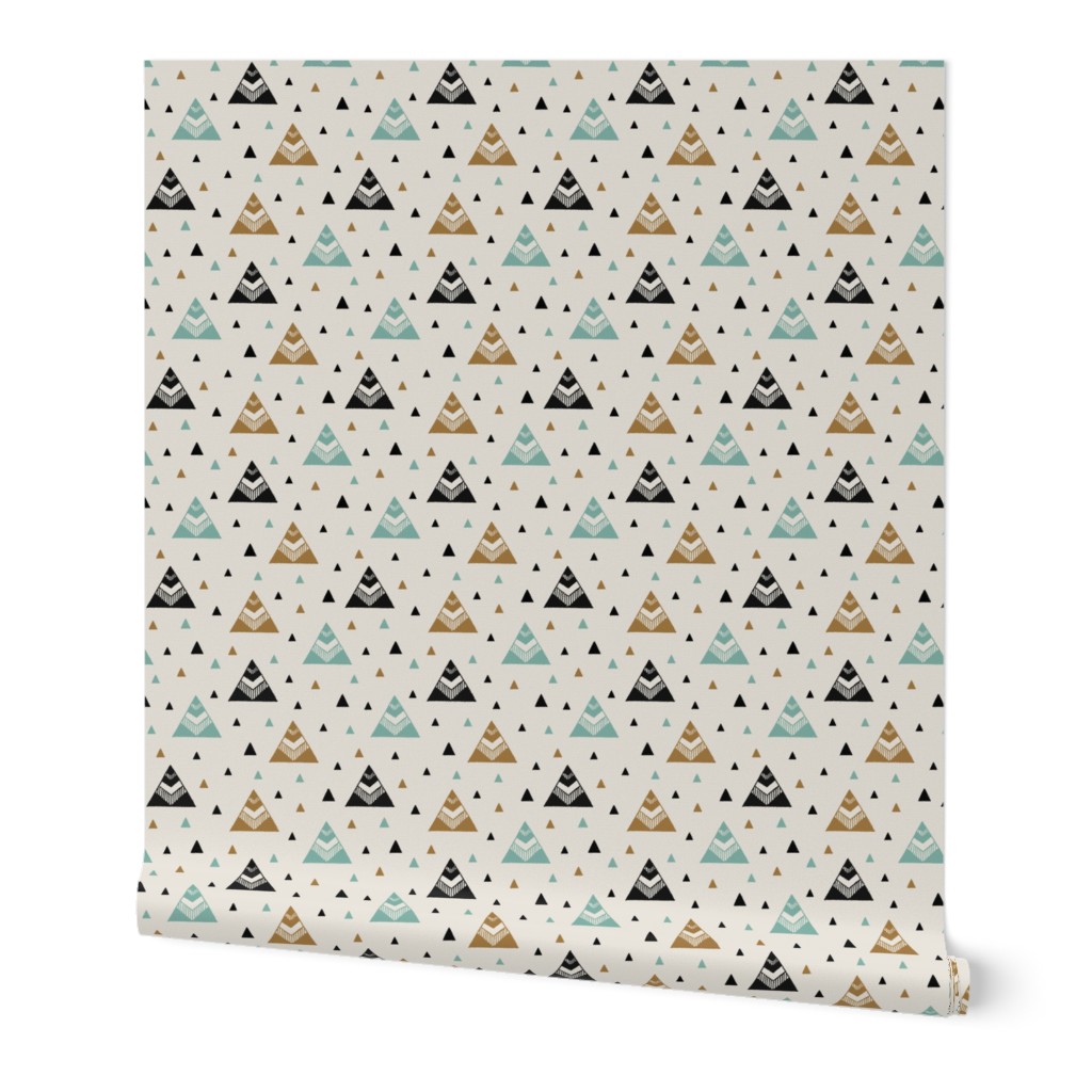 Chevron Triangles - Gold Mint