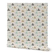 Chevron Triangles - Gold Mint