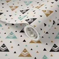 Chevron Triangles - Gold Mint