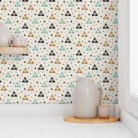 Chevron Triangles - Gold Mint