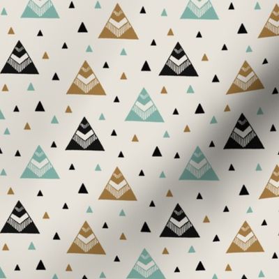 Chevron Triangles - Gold Mint