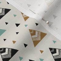 Chevron Triangles - Gold Mint