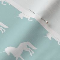 Prancing Unicorn on Sky Blue