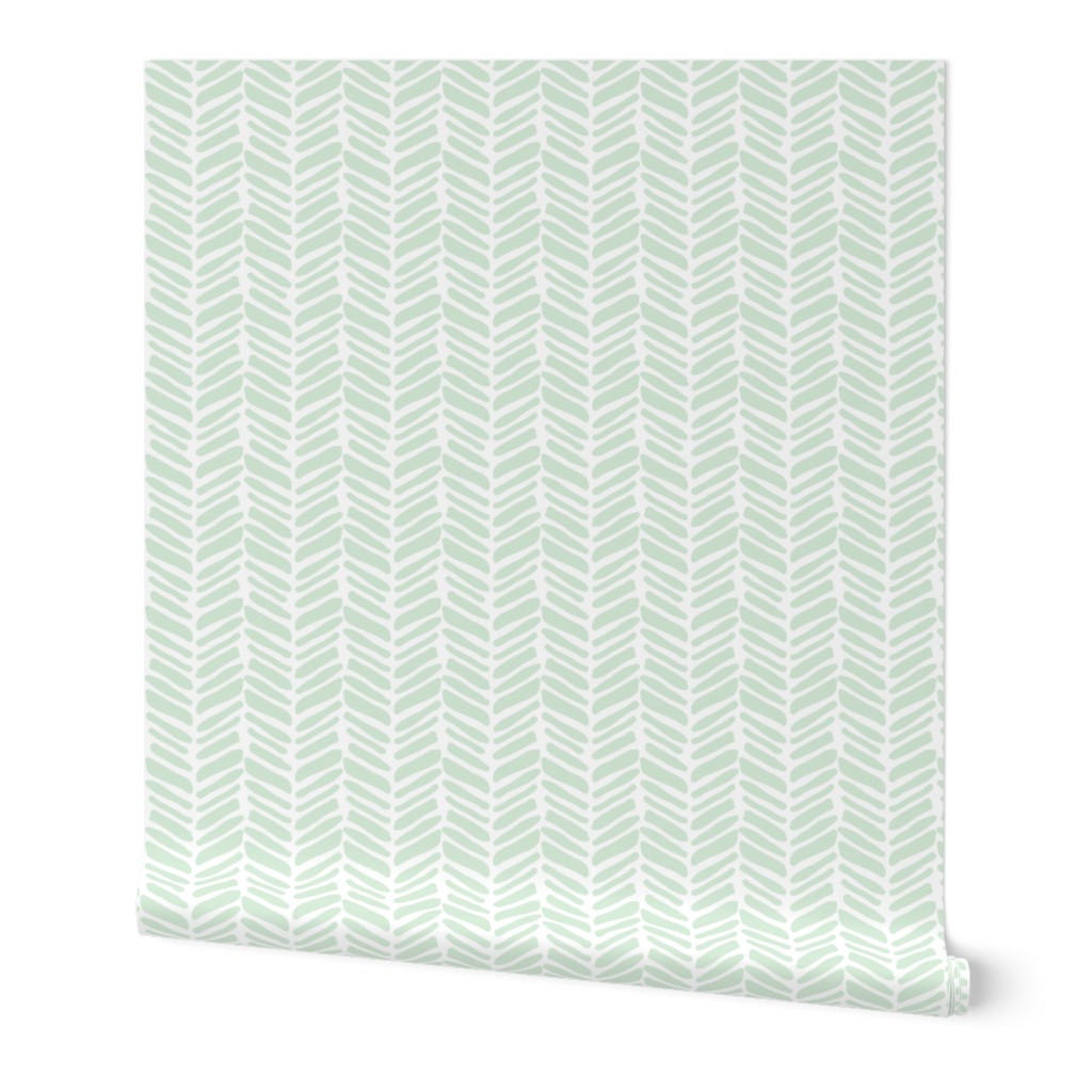 mint painted herringbone