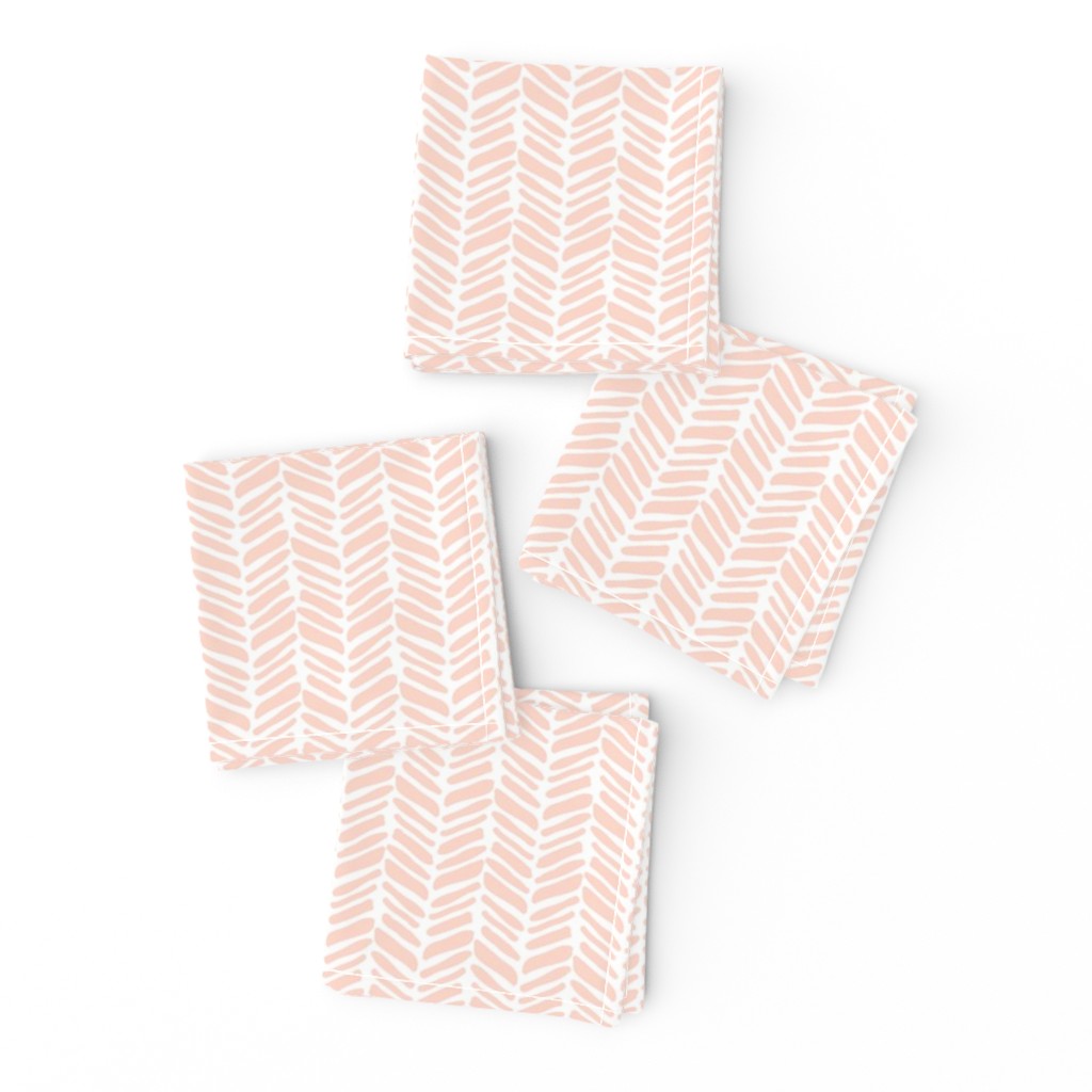 coral painted herringbone