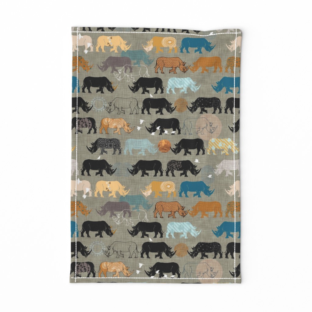 Ngorongoro Rhinos (Blue) MED 