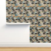 Ngorongoro Rhinos (Blue) MED 