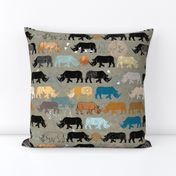 Ngorongoro Rhinos (Blue) MED 