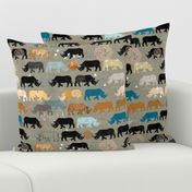 Ngorongoro Rhinos (Blue) MED 