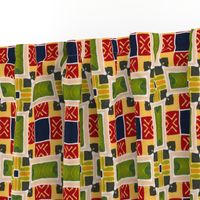 Bright Geometric Patchwork Fabric