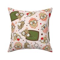 Back to School Owls Pink