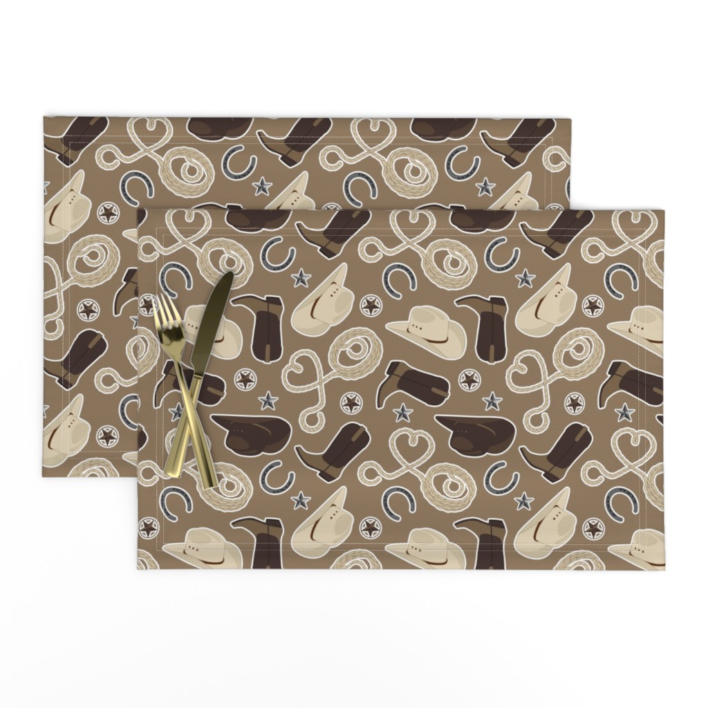 Cute Cowboy Theme Pattern Brown