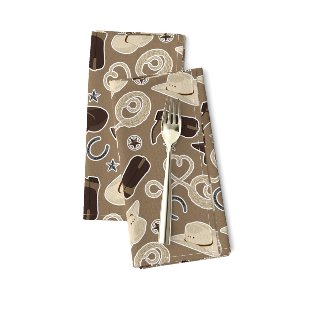 Cute Cowboy Theme Pattern Brown