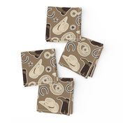 Cute Cowboy Theme Pattern Brown