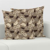 Cute Cowboy Theme Pattern Brown