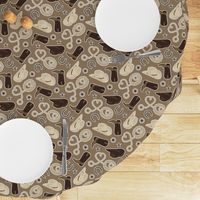 Cute Cowboy Theme Pattern Brown