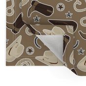 Cute Cowboy Theme Pattern Brown