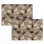 Cute Cowboy Theme Pattern Brown