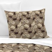 Cute Cowboy Theme Pattern Brown