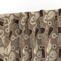 Cute Cowboy Theme Pattern Brown