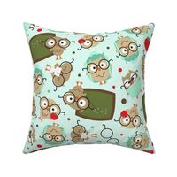 Back to School Owls Blue