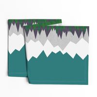 Mountain Range ~ Alpine Night ~ Double Border Print