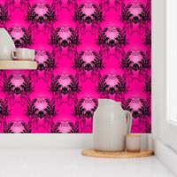 Pink Black Damask