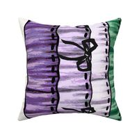 Trompe l'oeil ruffles border purple green