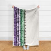 Trompe l'oeil ruffles border purple green