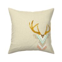 Telluride Deer FQ Panel in Aqua and Coral