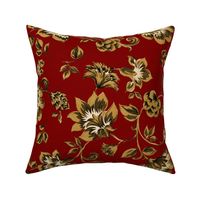 Fleurs de Provence ~ Gilt on Claret