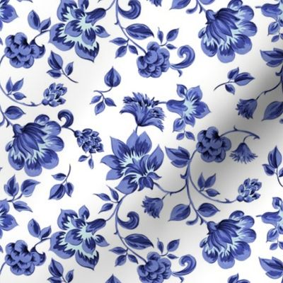 Fleurs de Provence ~ Provencal ~ Blue and White 