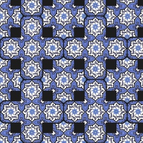 Gingerbread Tile ~ Provencal ~ Blue and White