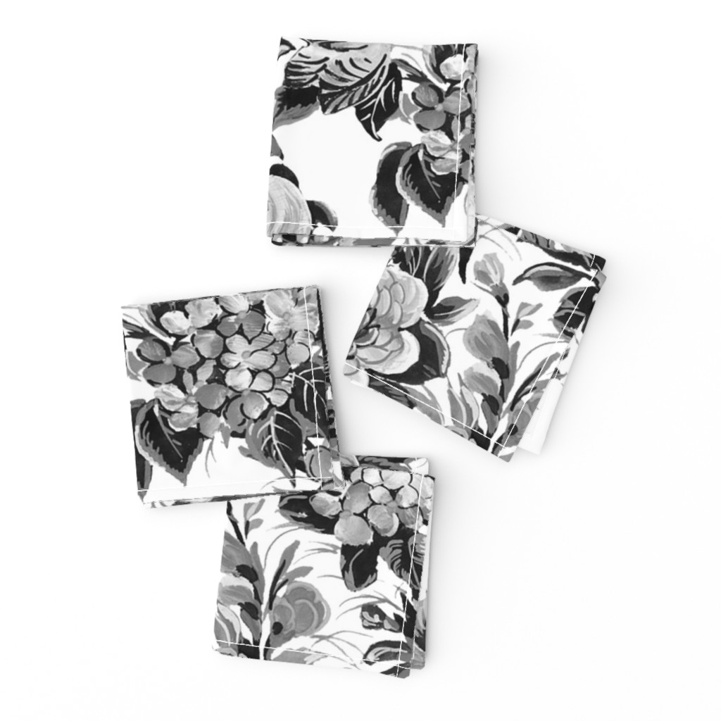 Mid Century Modern ~ Flower Cocktail ~ Black and White