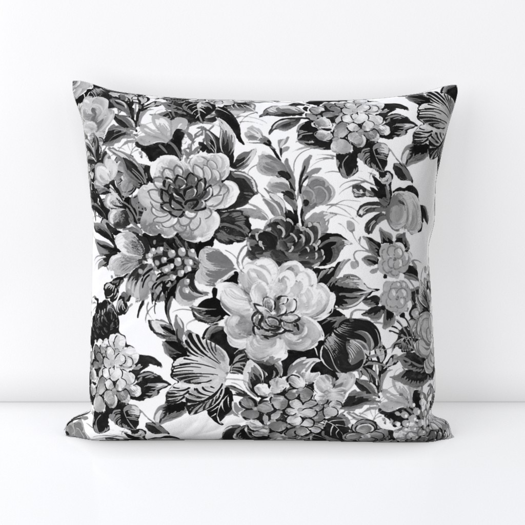 Mid Century Modern ~ Flower Cocktail ~ Black and White