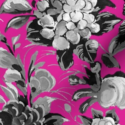 Mid Century Modern ~ Flower Cocktail ~ Black and White on Lurid