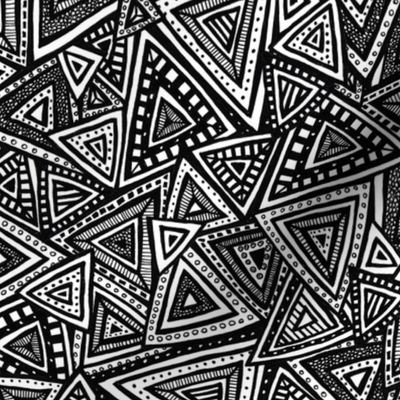 Tribal Triangles (Black and White)