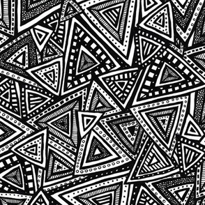 Tribal Triangles (Black and White)