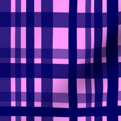 Vibrant Plaid Navy Blue & Light Violet