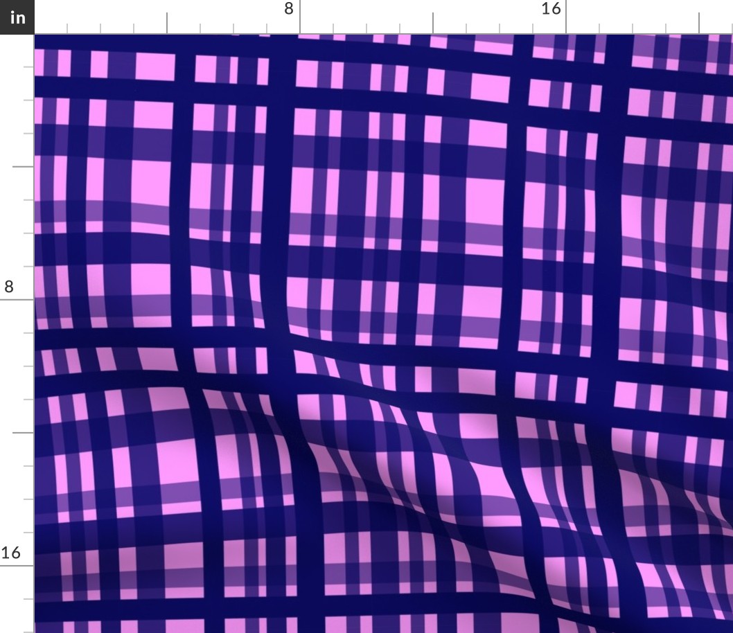 Vibrant Plaid Navy Blue & Light Violet