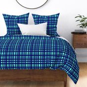 Vibrant Plaid Navy Blue & Turquoise 