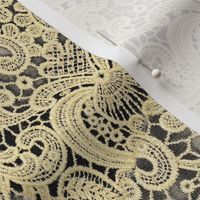 Cream Lace Over Charcoal Grey